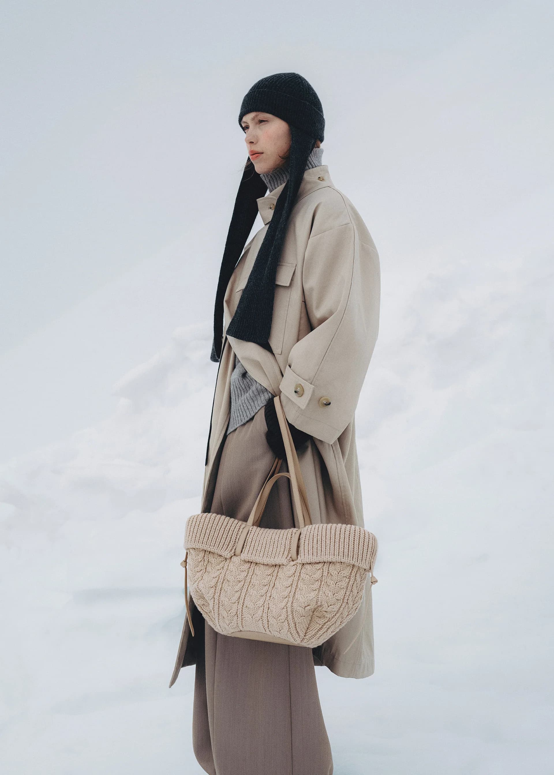 Polène Bag CYME MINI MÉRINOS — Sand Merino