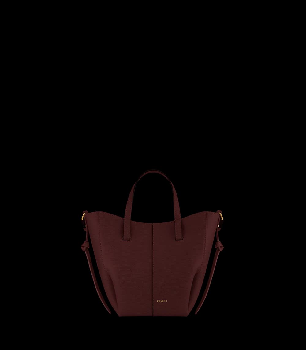 Polène CYME MINI Black Cherry Grained — authentic Polène bag