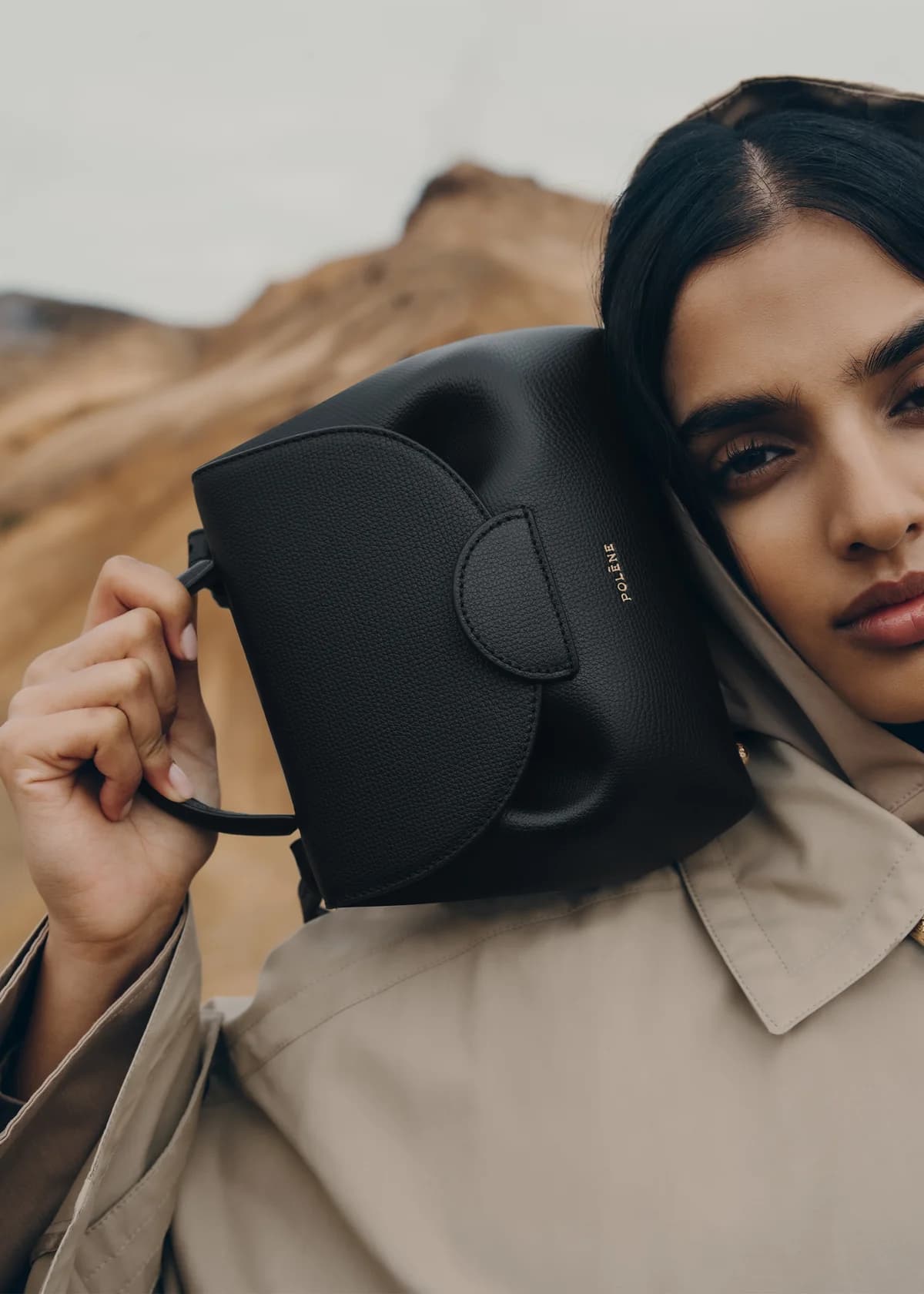 Polène Bag NUMÉRO UN NANO — Grained Black