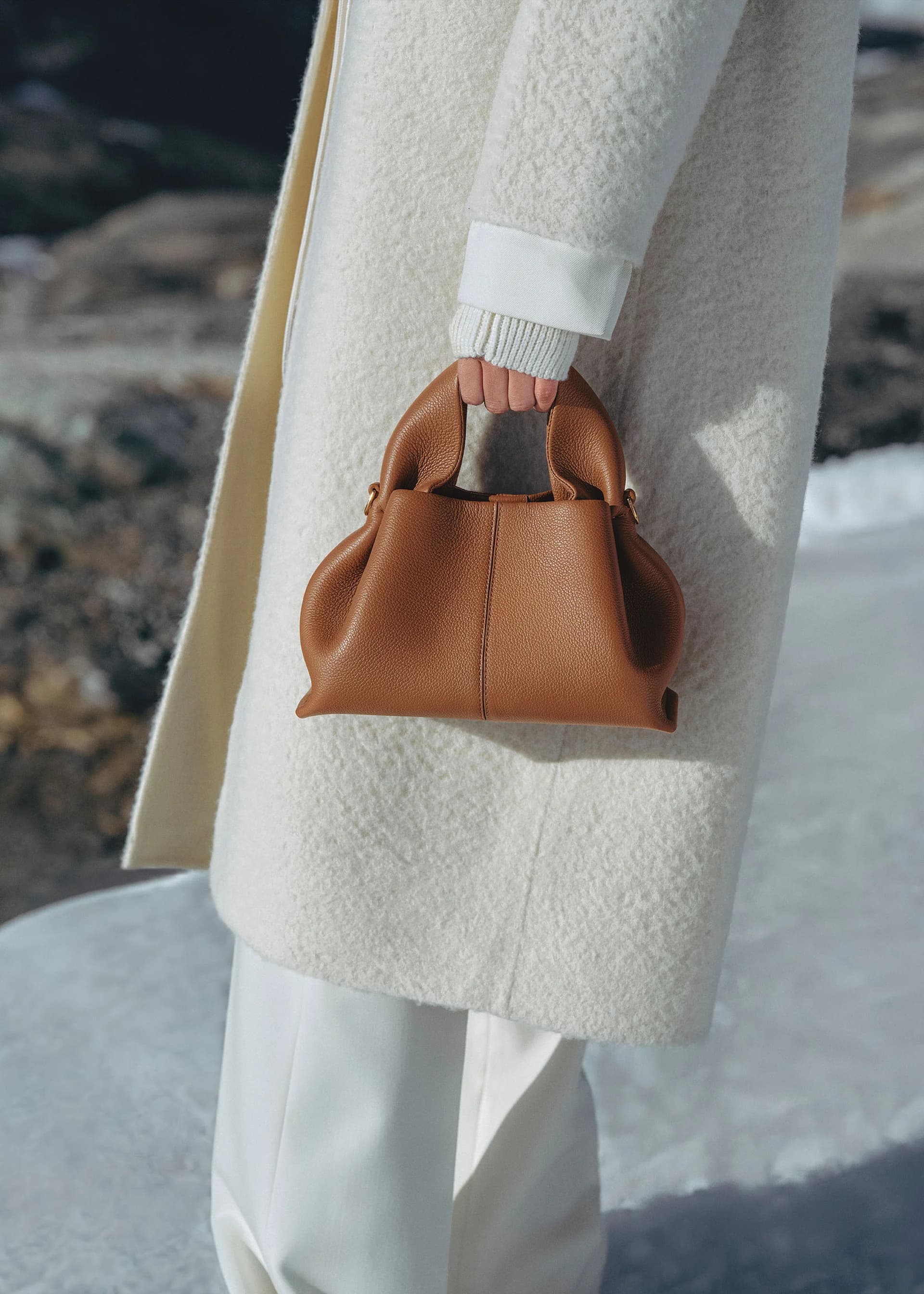 Polène Bag NUMÉRO NEUF MINI — Camel Grained