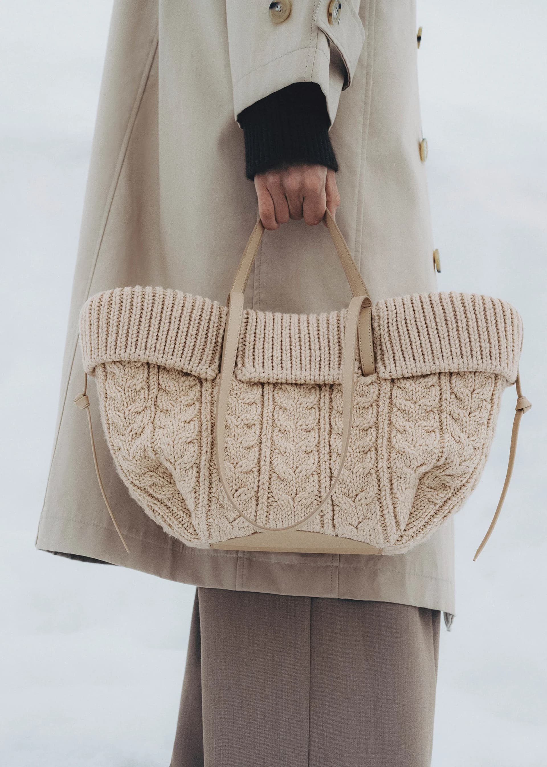 Polène Bag CYME MINI MÉRINOS — Sand Merino