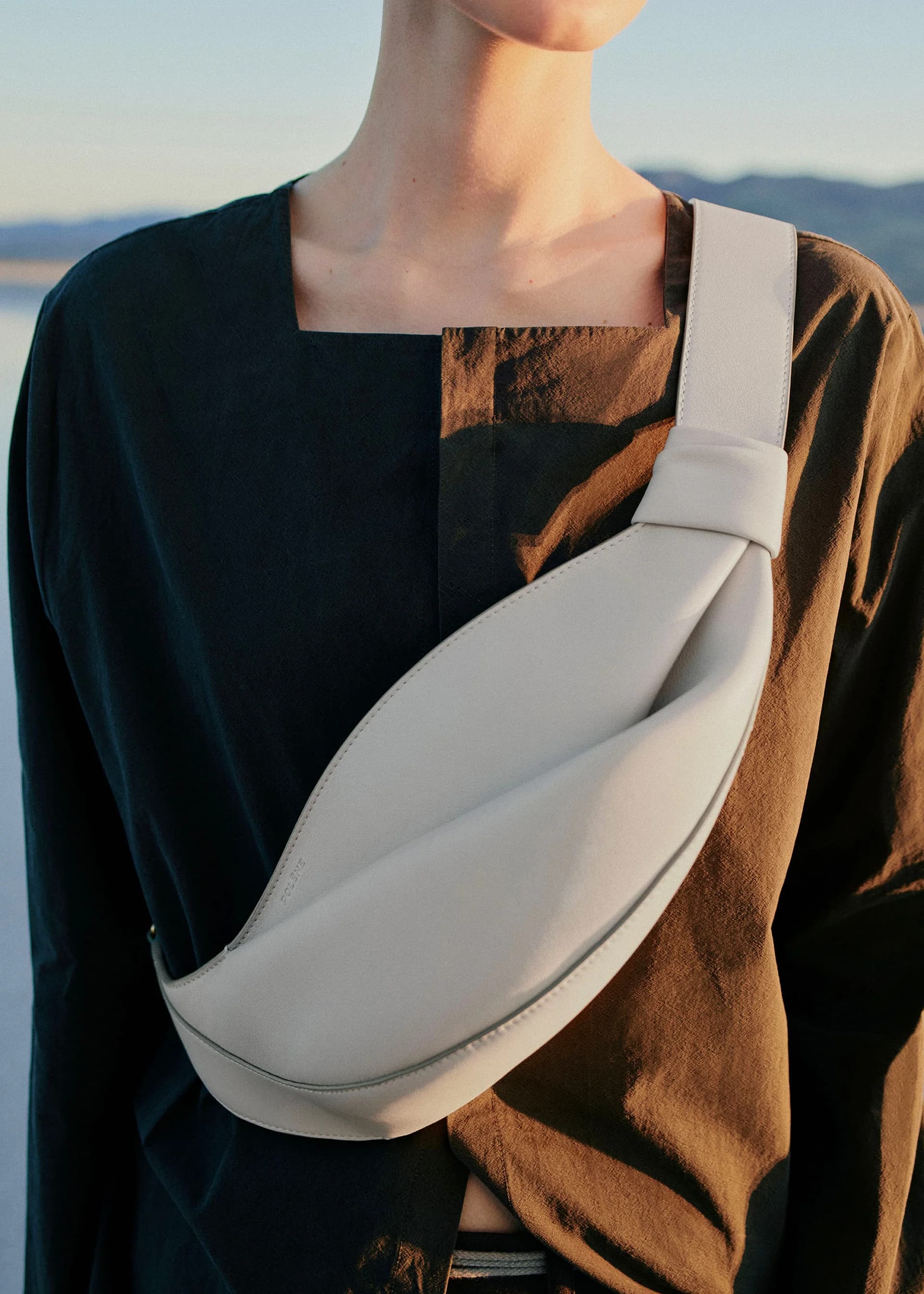 Polène Bag NEYU — Smooth Chalk