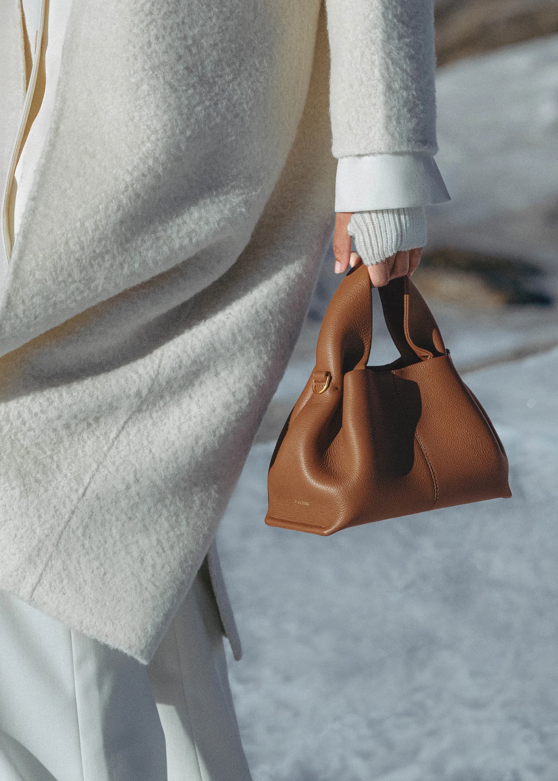 Polène Bag NUMÉRO NEUF MINI — Camel Grained