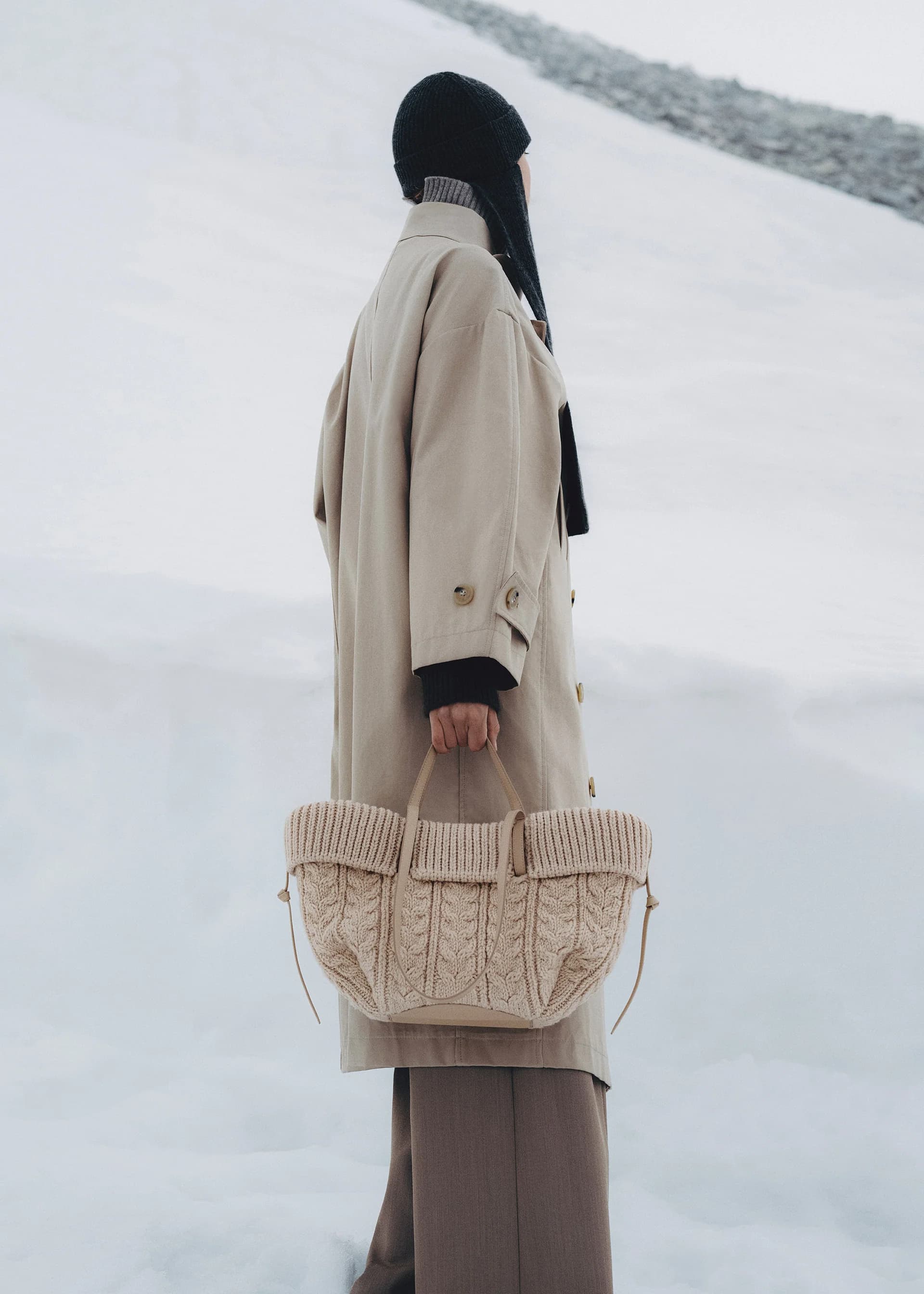 Polène Bag CYME MINI MÉRINOS — Sand Merino