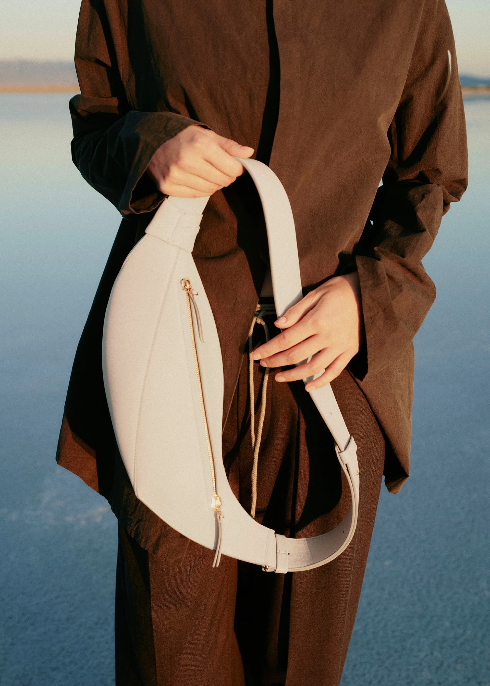 Polène Bag NEYU — Smooth Chalk