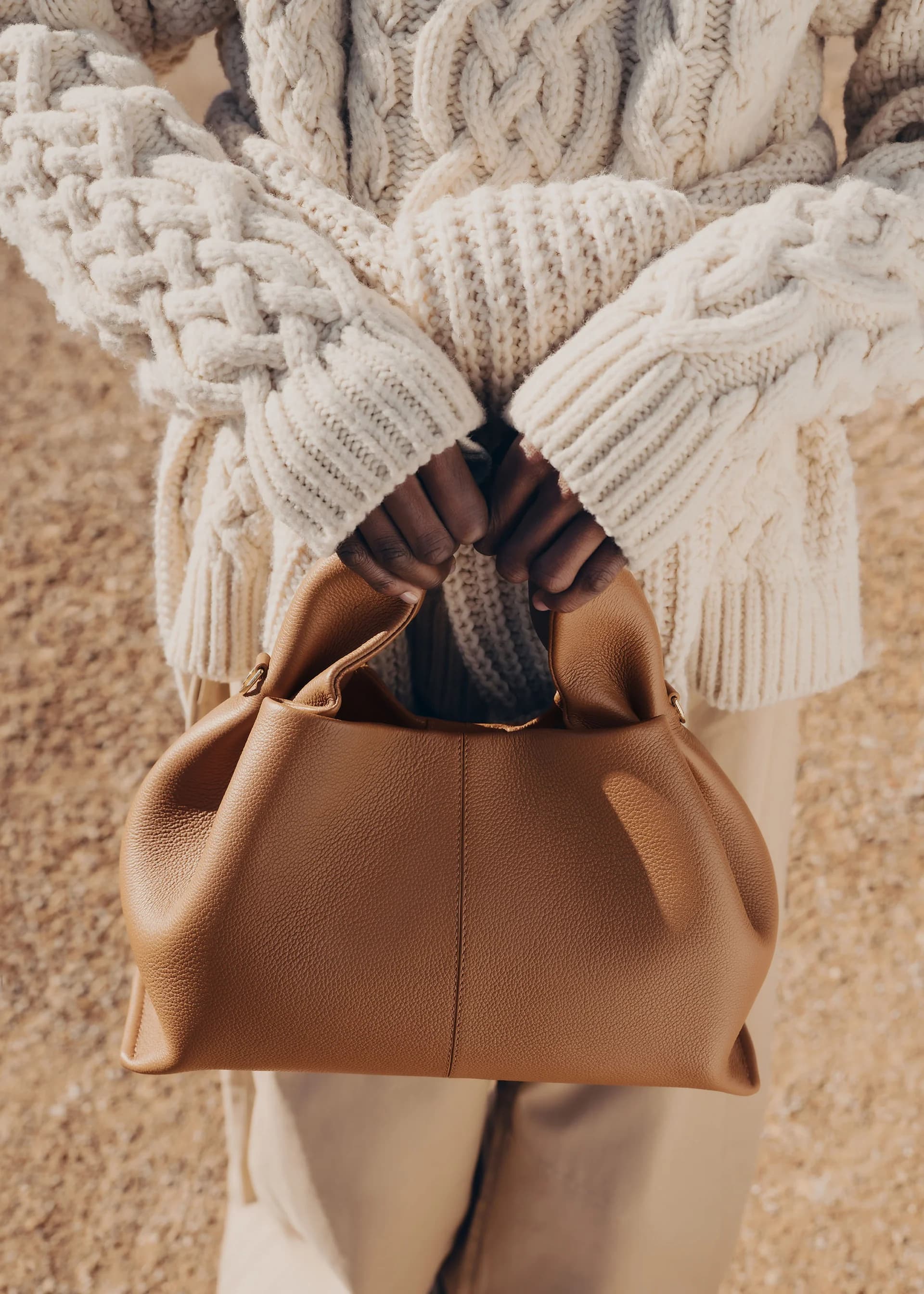 Polène Bag NUMÉRO NEUF — Camel Grained