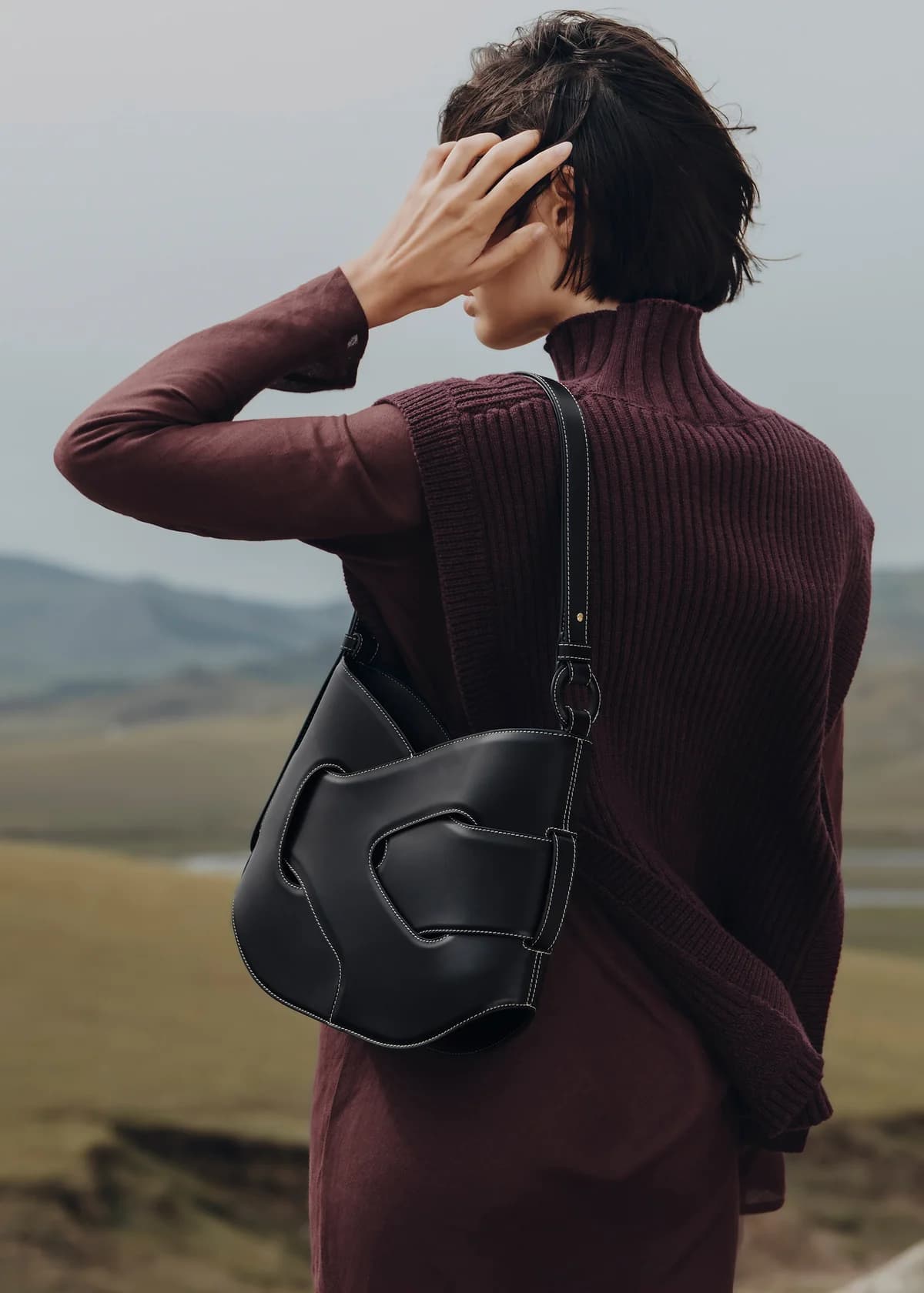 Sac Polène NODDE HOBO — Noir Grainé