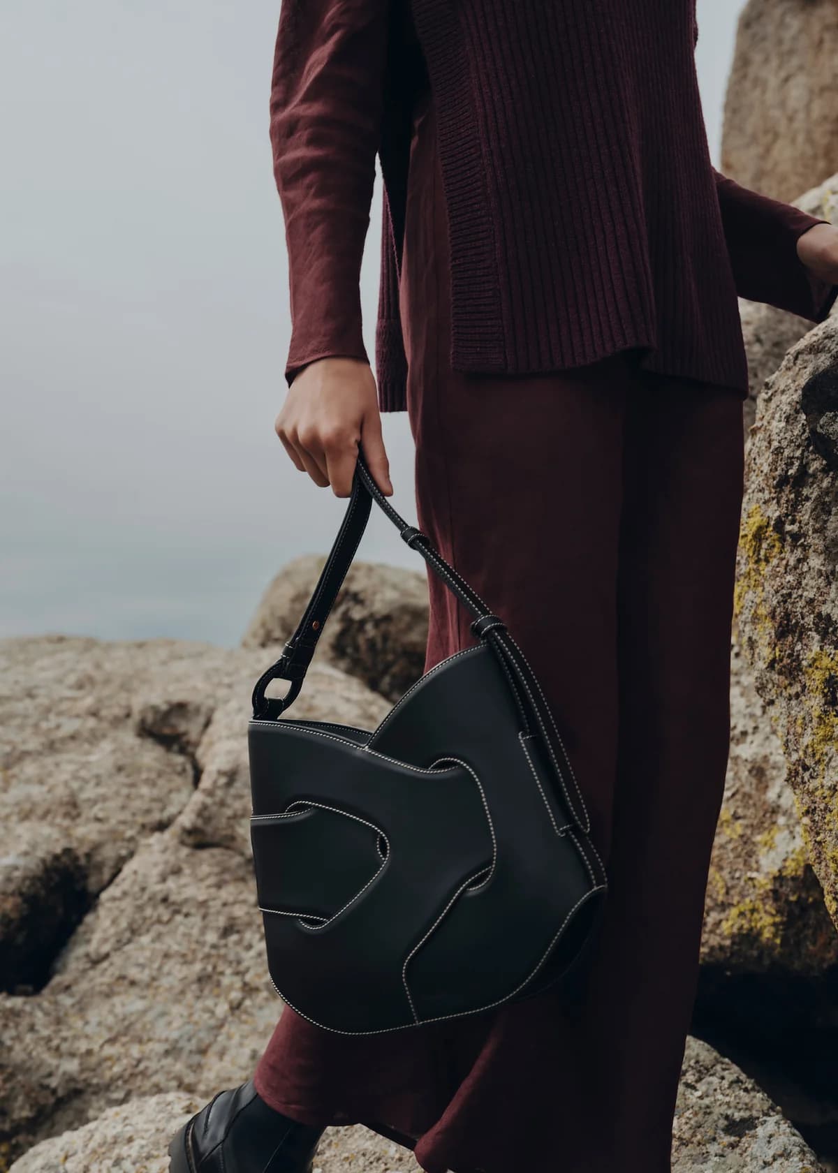 Sac Polène NODDE HOBO — Noir Grainé