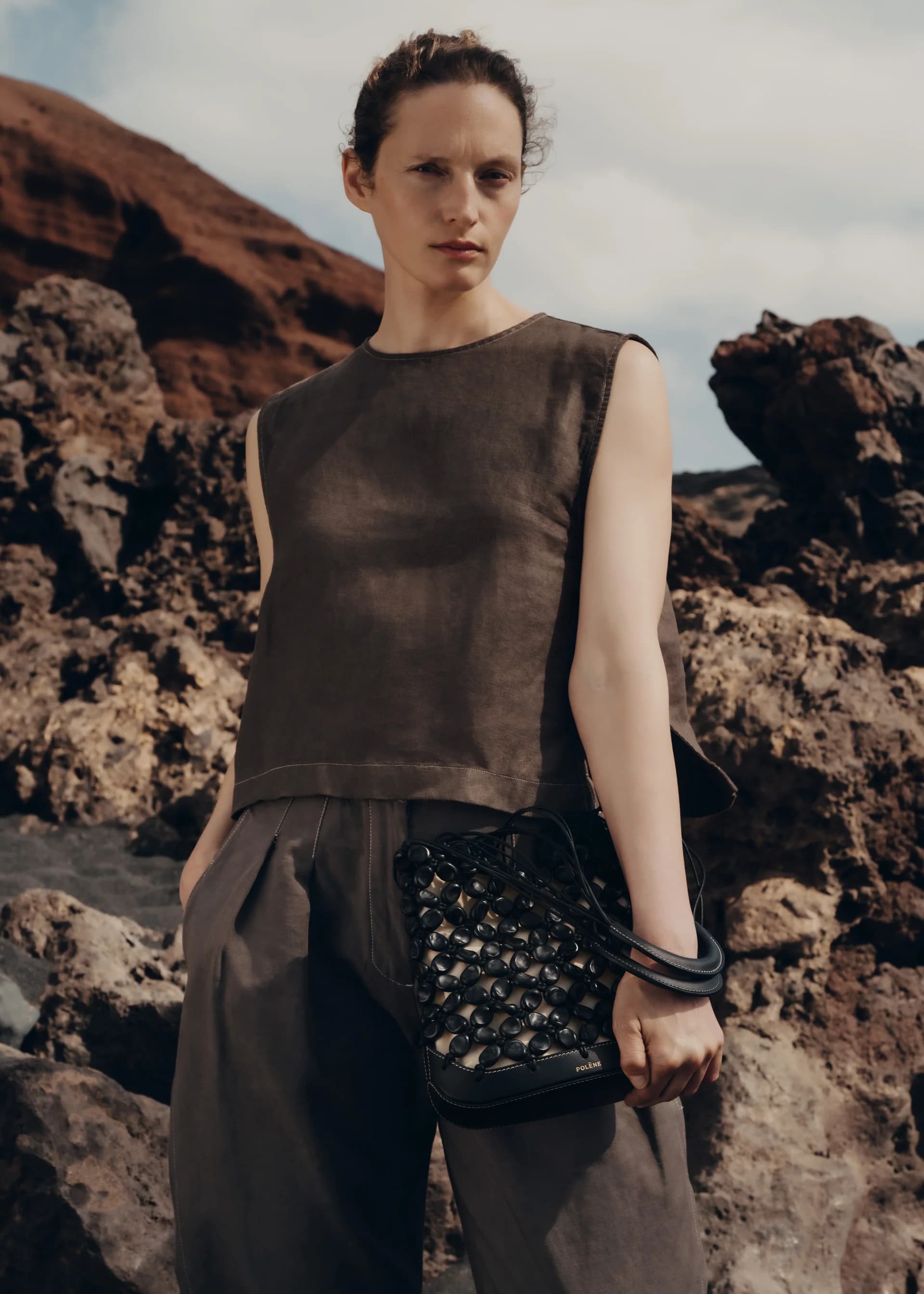 Polène Bag SOLÉ — Smooth Black