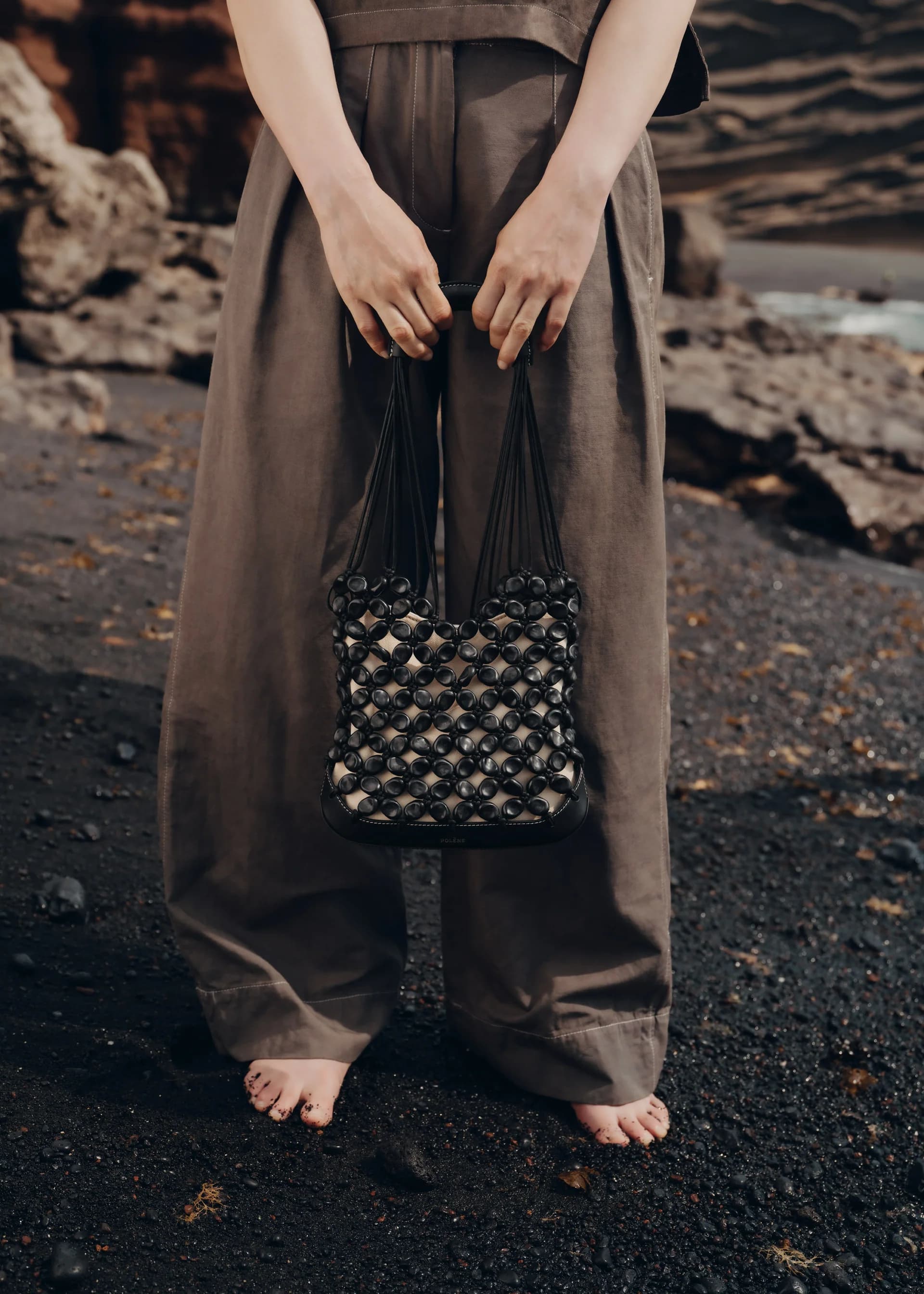 Polène Bag SOLÉ — Smooth Black