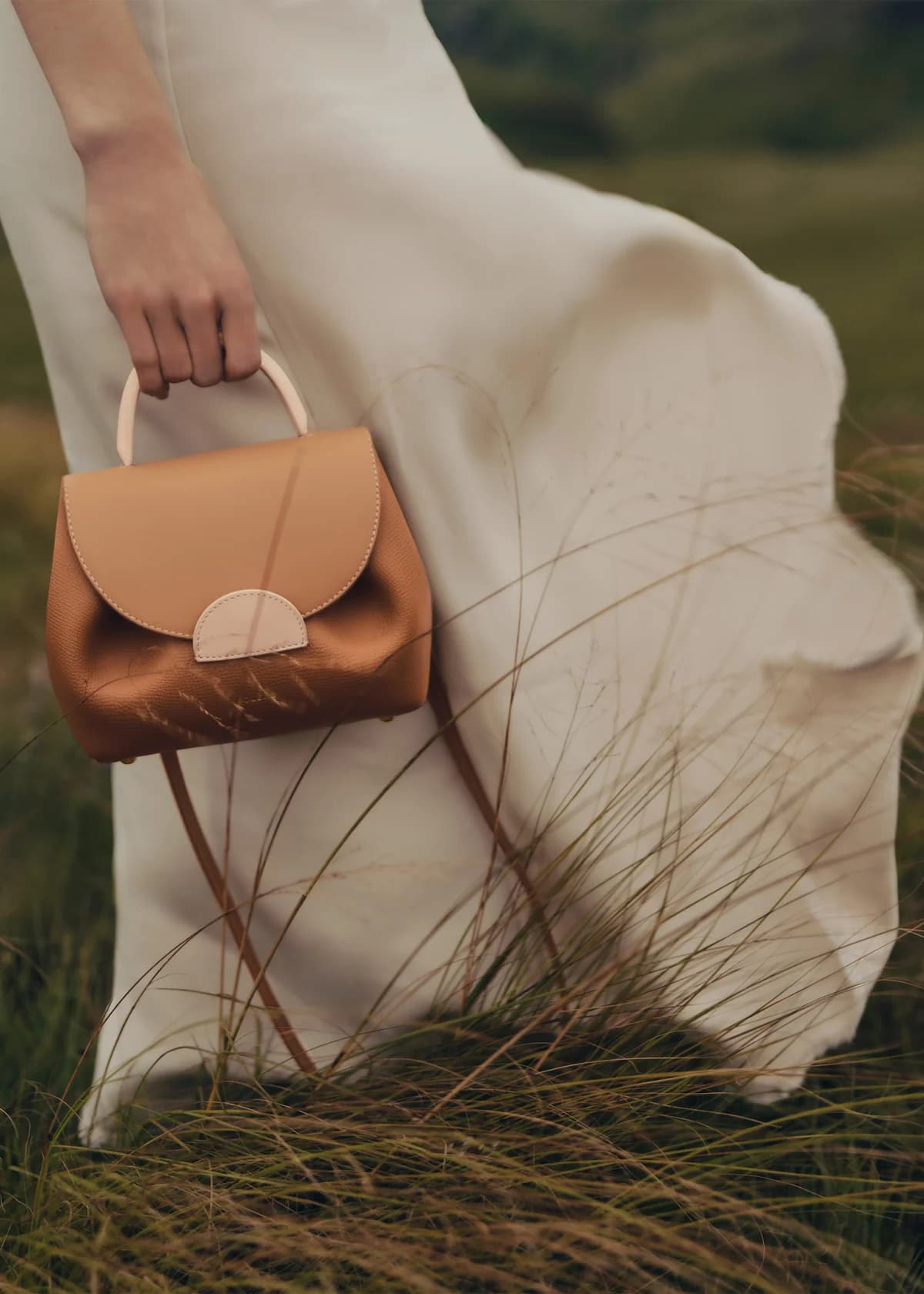 Polène Bag NUMÉRO UN — Grained Trio Camel