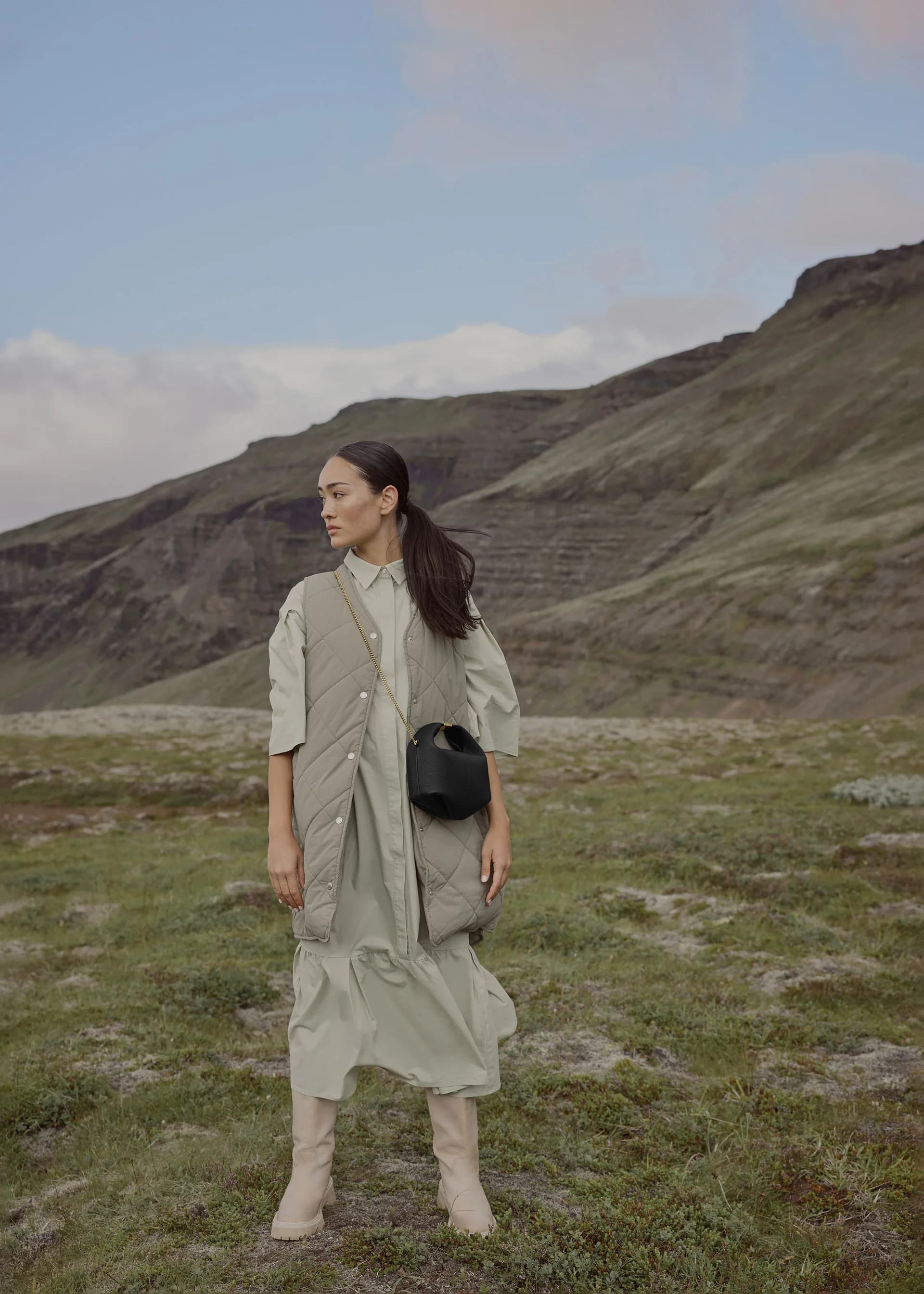 Polène Bag BÉRI CHAÎNE — Black Grained