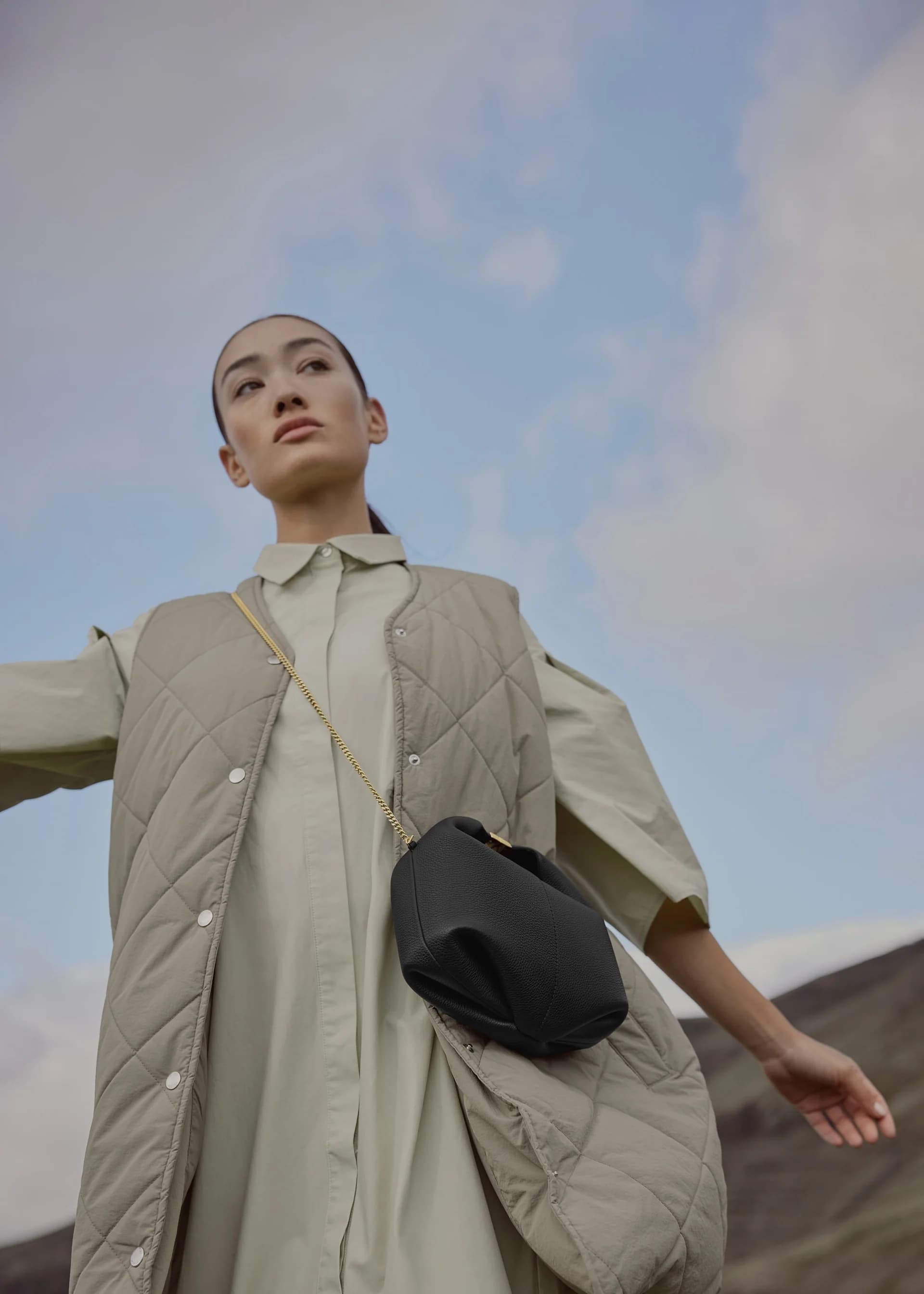 Polène Bag BÉRI CHAÎNE — Black Grained