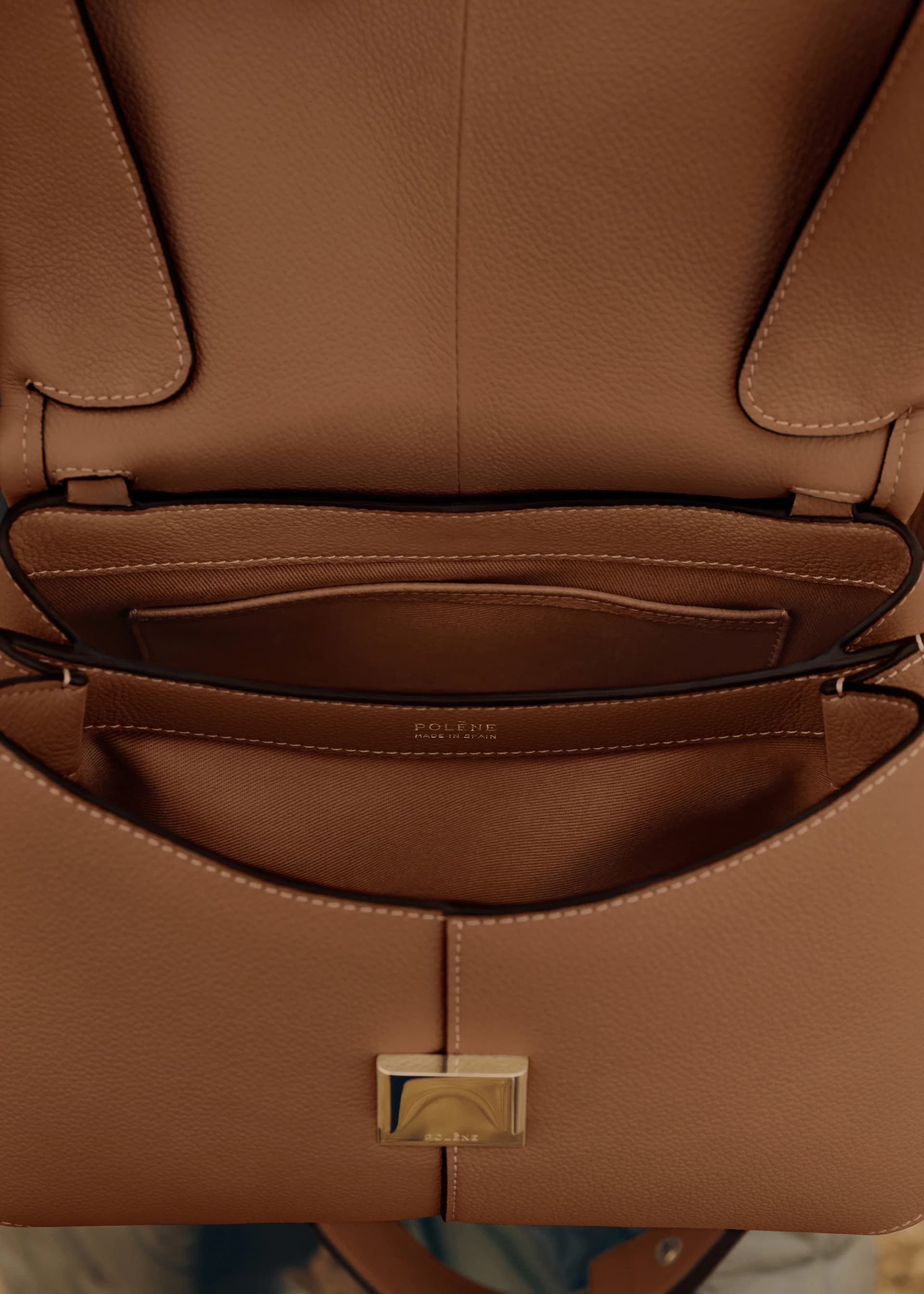 Polène Bag NUMÉRO UN — Grained Trio Camel