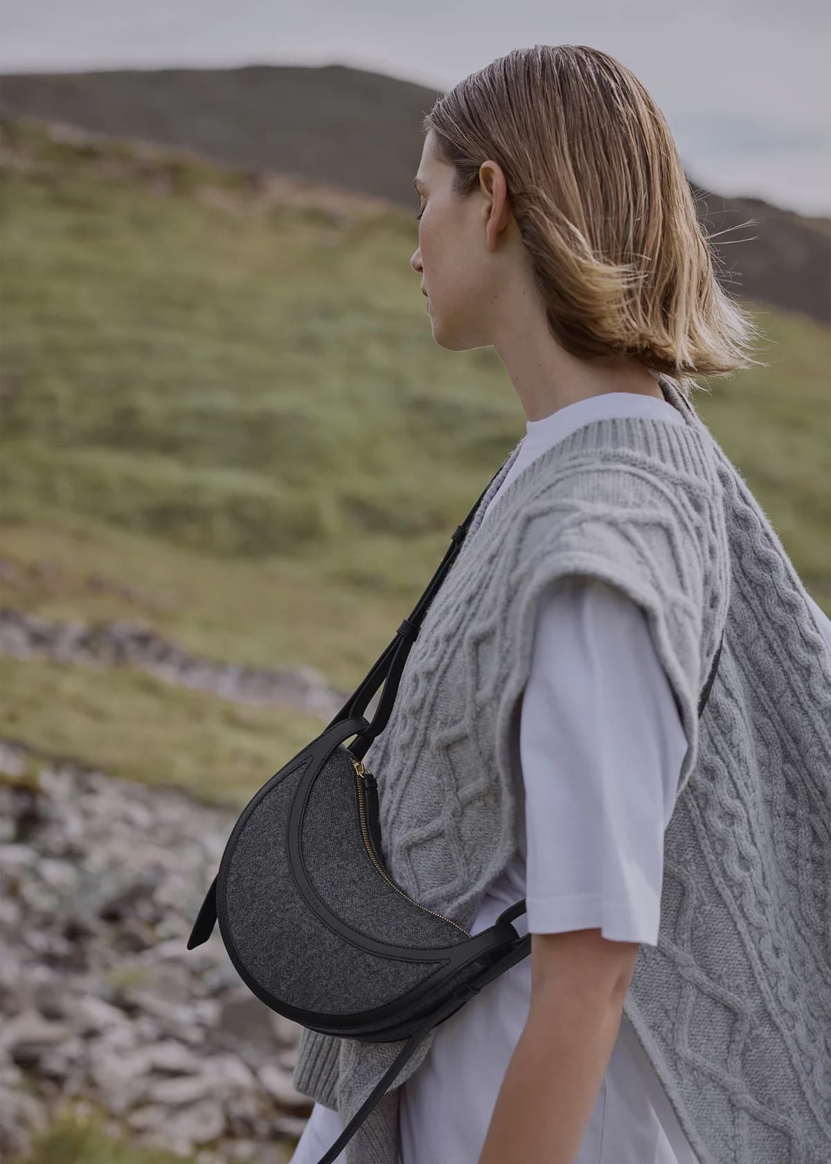 Polène Bag NUMÉRO DIX TISSÉ — Woven Black