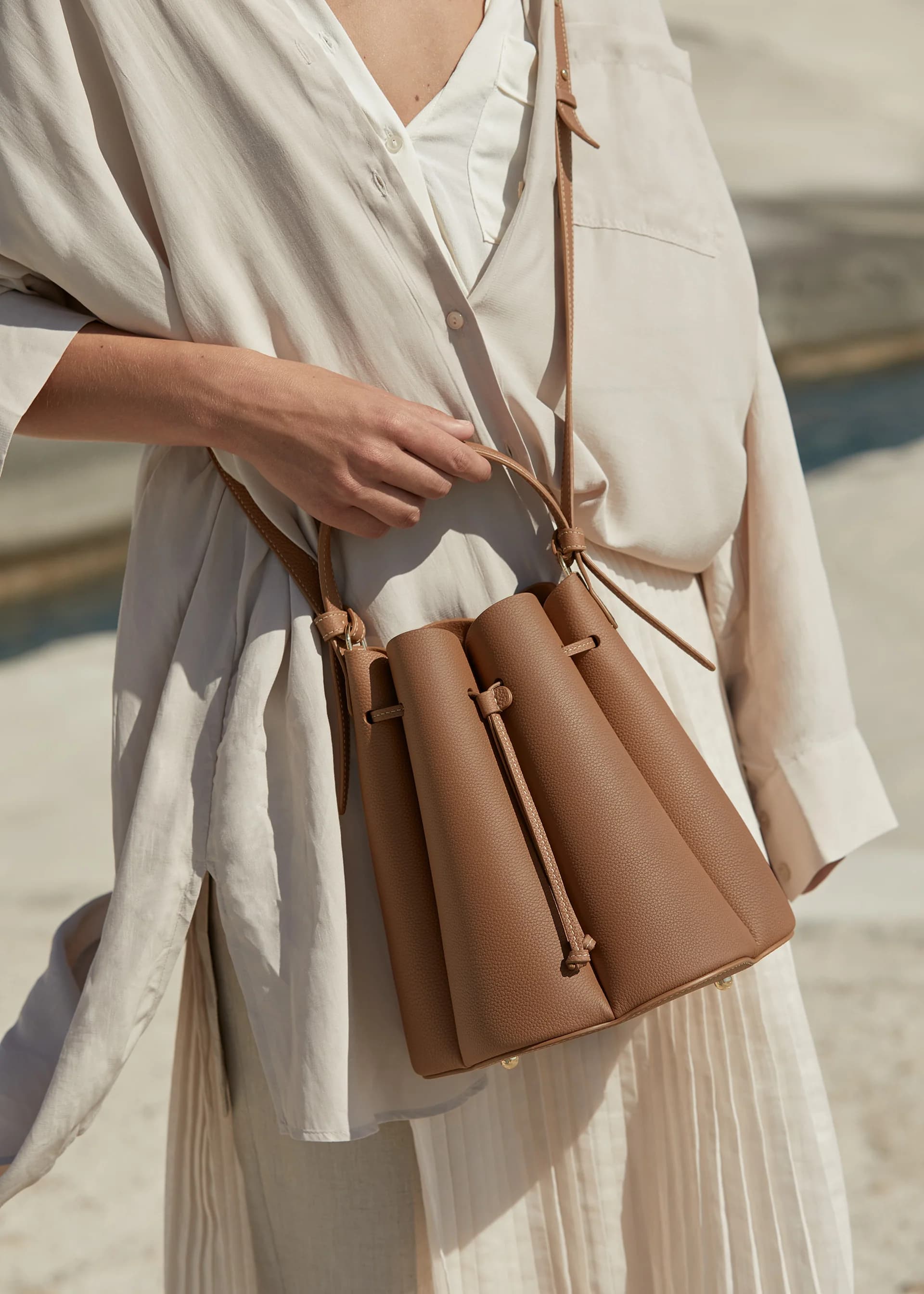 Polène Bag NUMÉRO HUIT — Camel Grained
