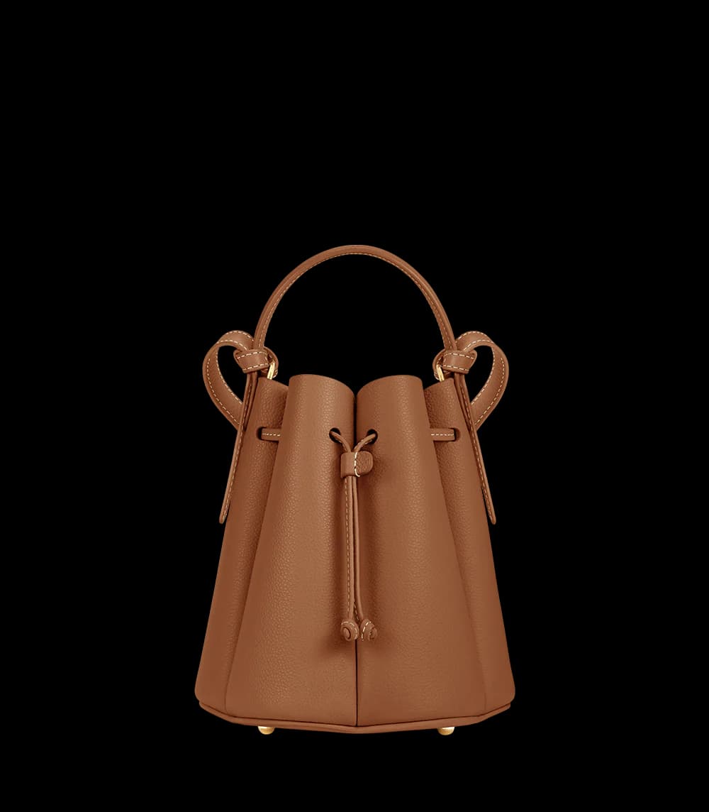Polène Bag NUMÉRO HUIT MINI — Camel Grained