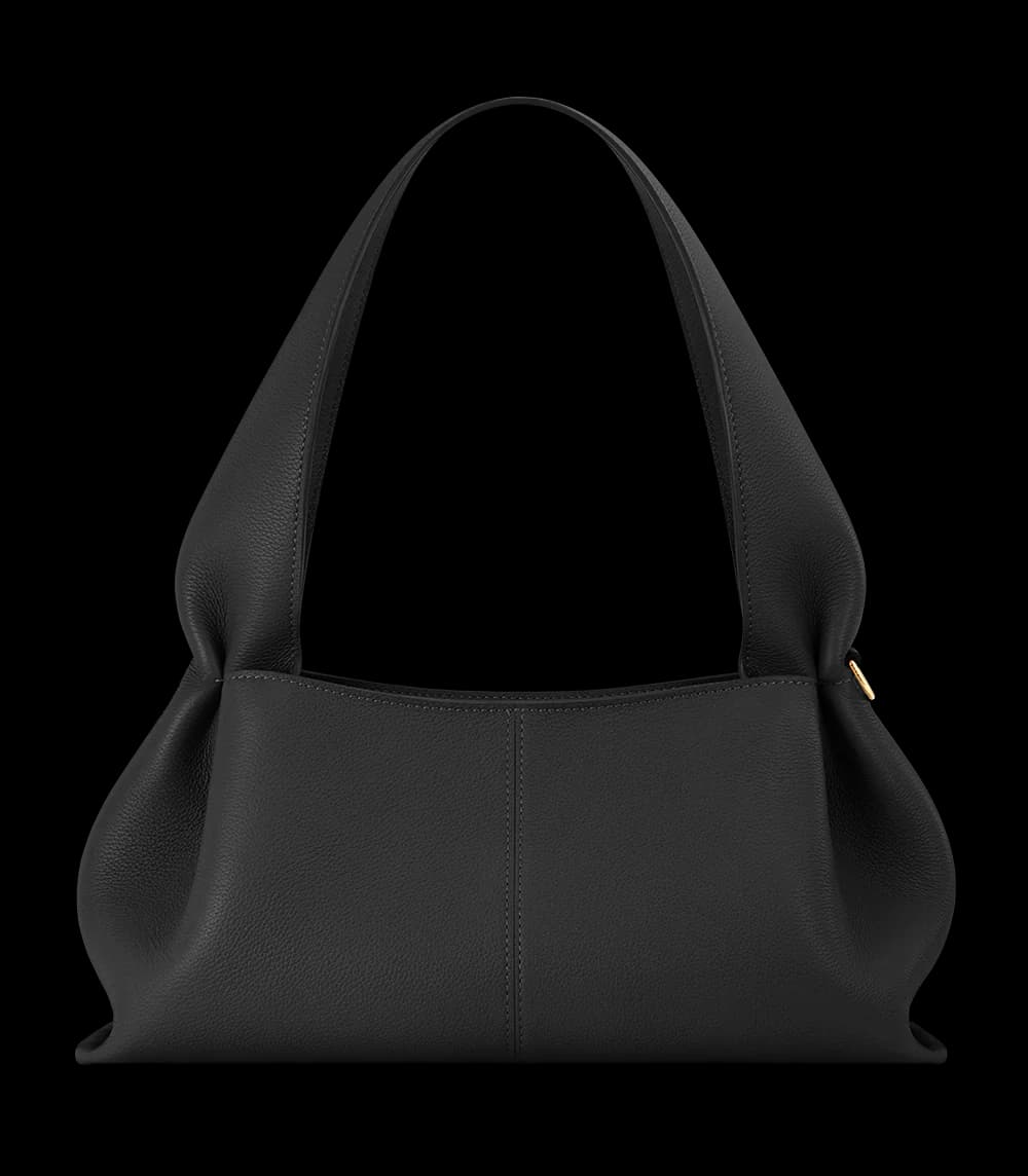 Polène NUMÉRO NEUF EAST-WEST Black Grained — sac Polène authentique