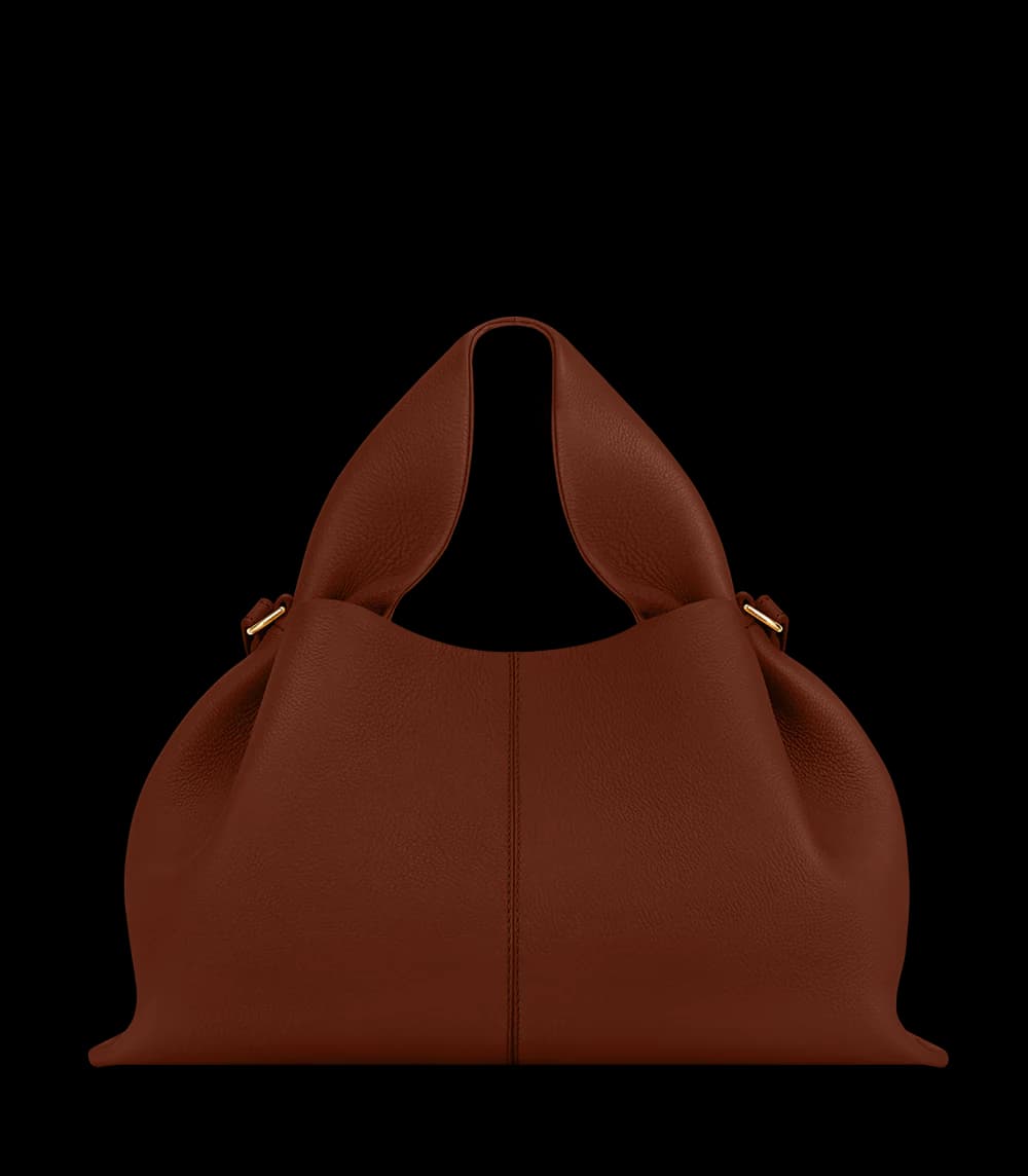 Polène NUMÉRO NEUF Cognac Grained — sac Polène authentique