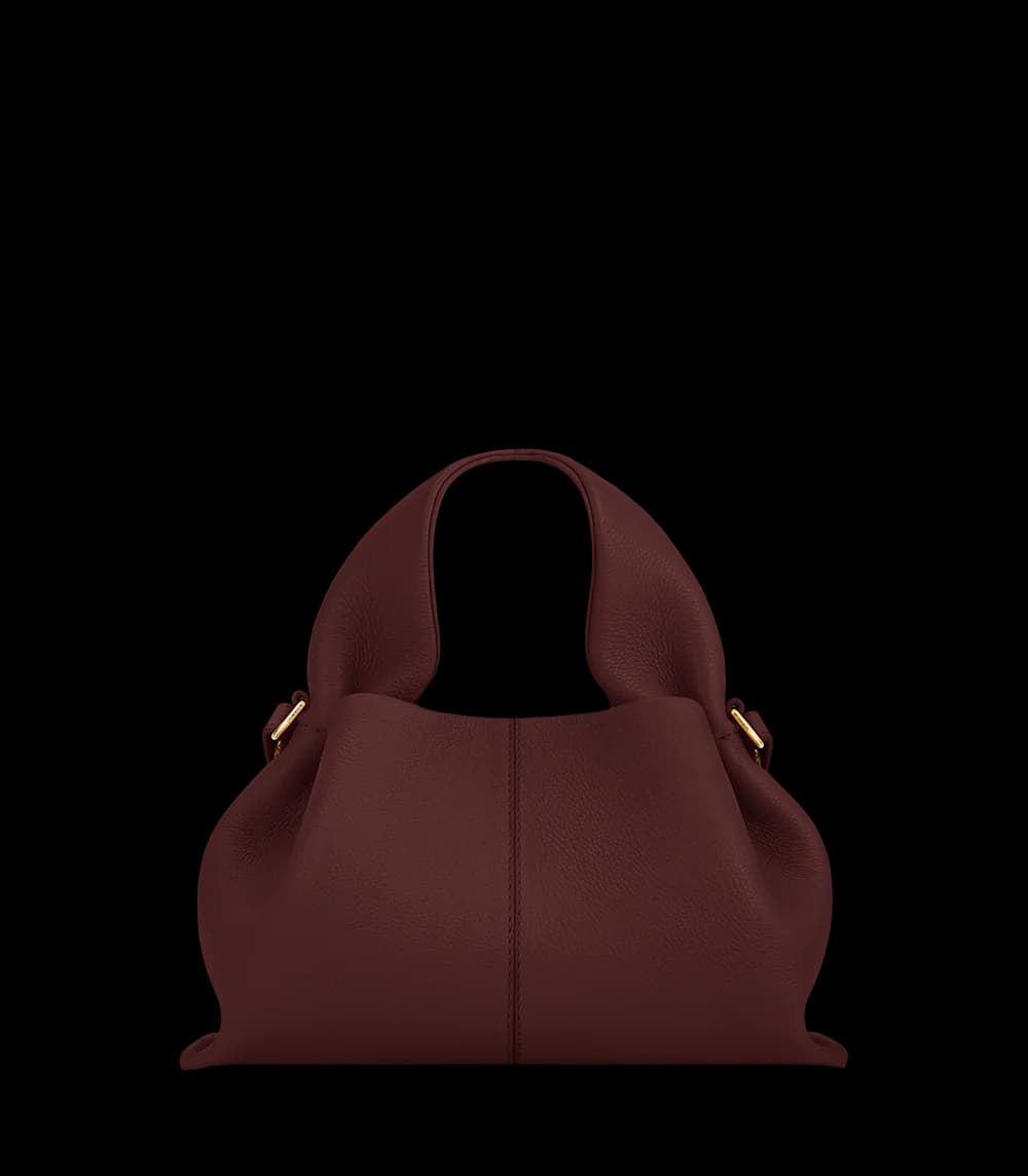 Polène NUMÉRO NEUF MINI Textured Black Cherry — authentic Polène bag