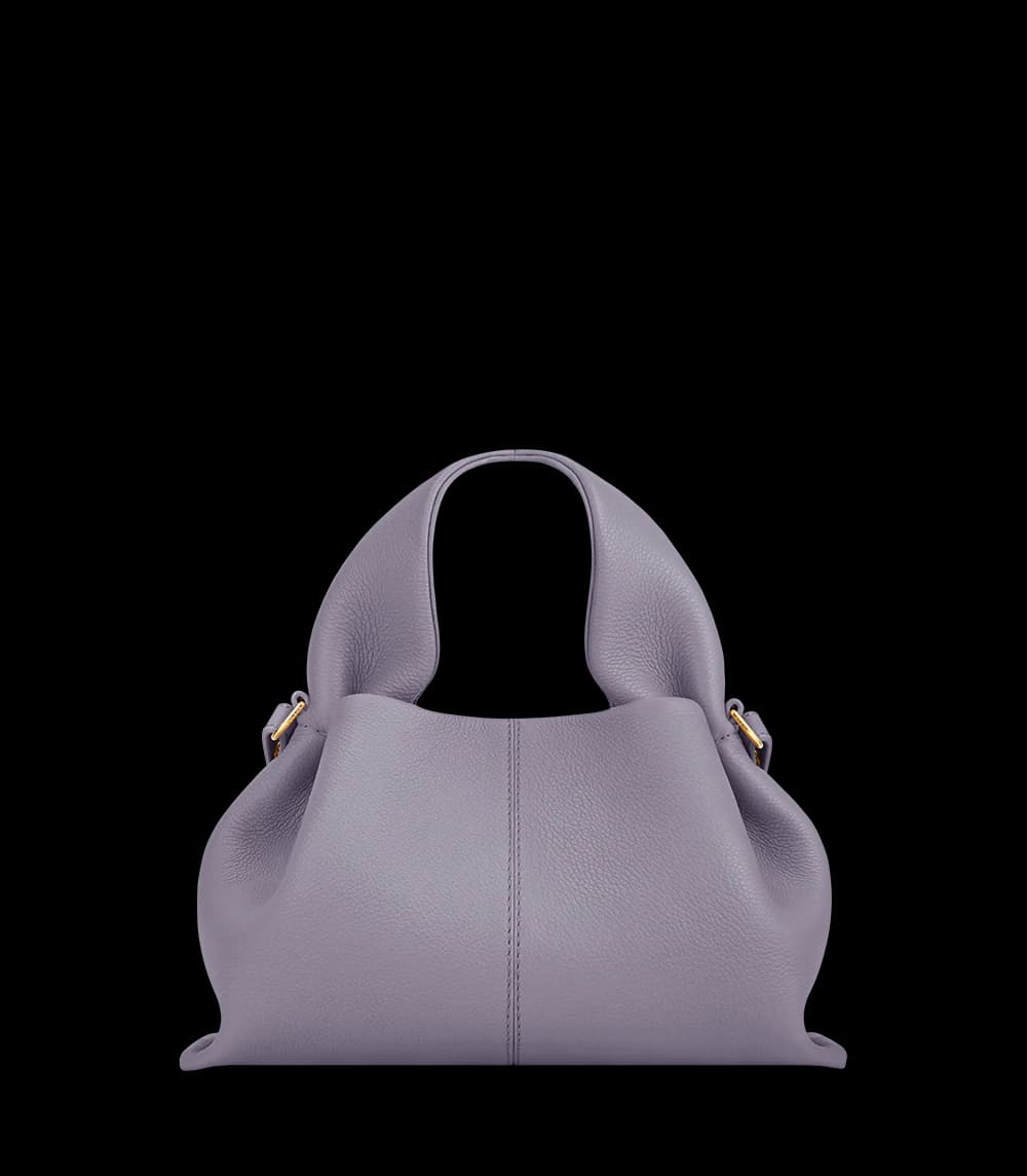 Polène NUMÉRO NEUF MINI Mauve Grained — sac Polène authentique
