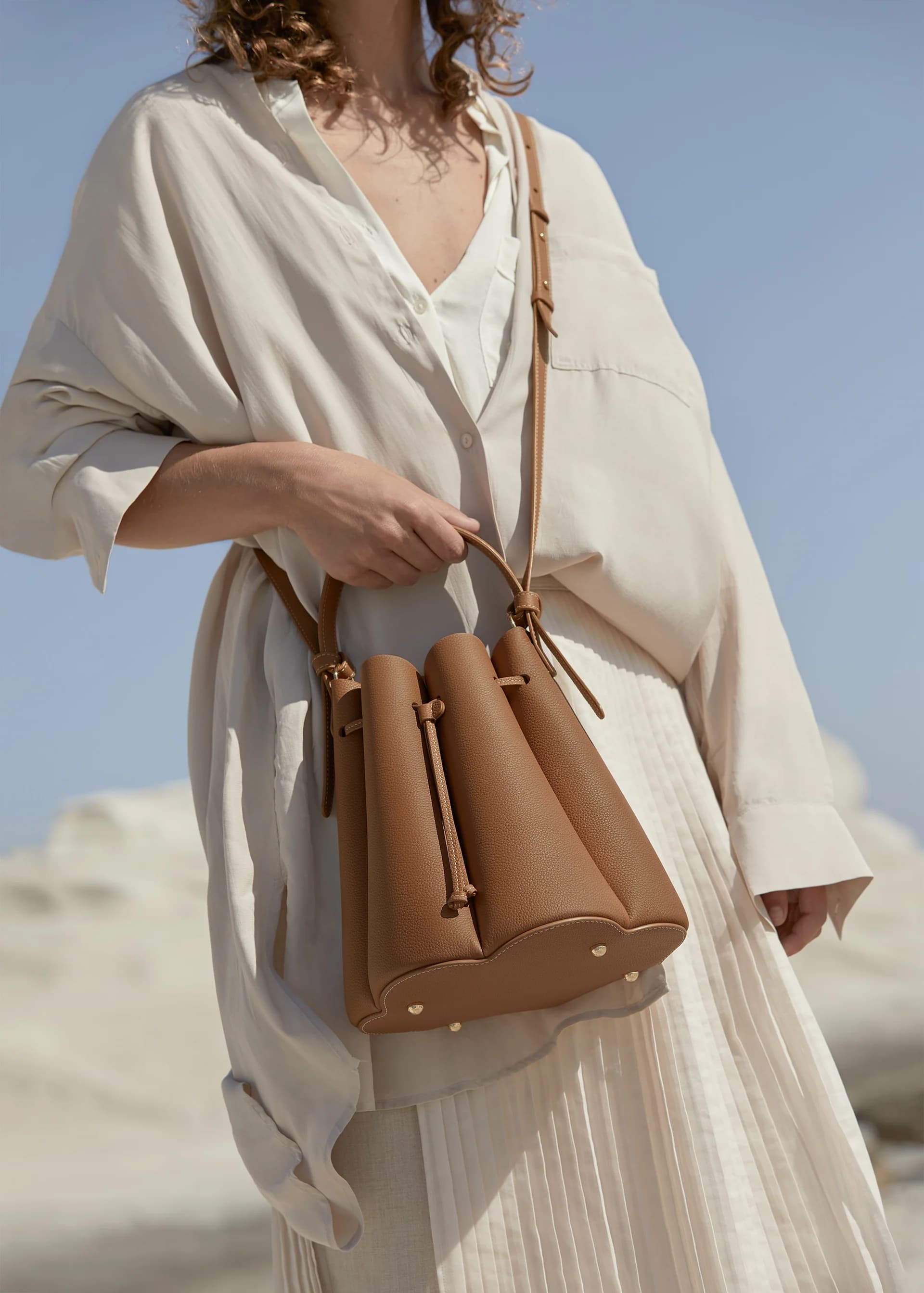 Polène Bag NUMÉRO HUIT — Camel Grained