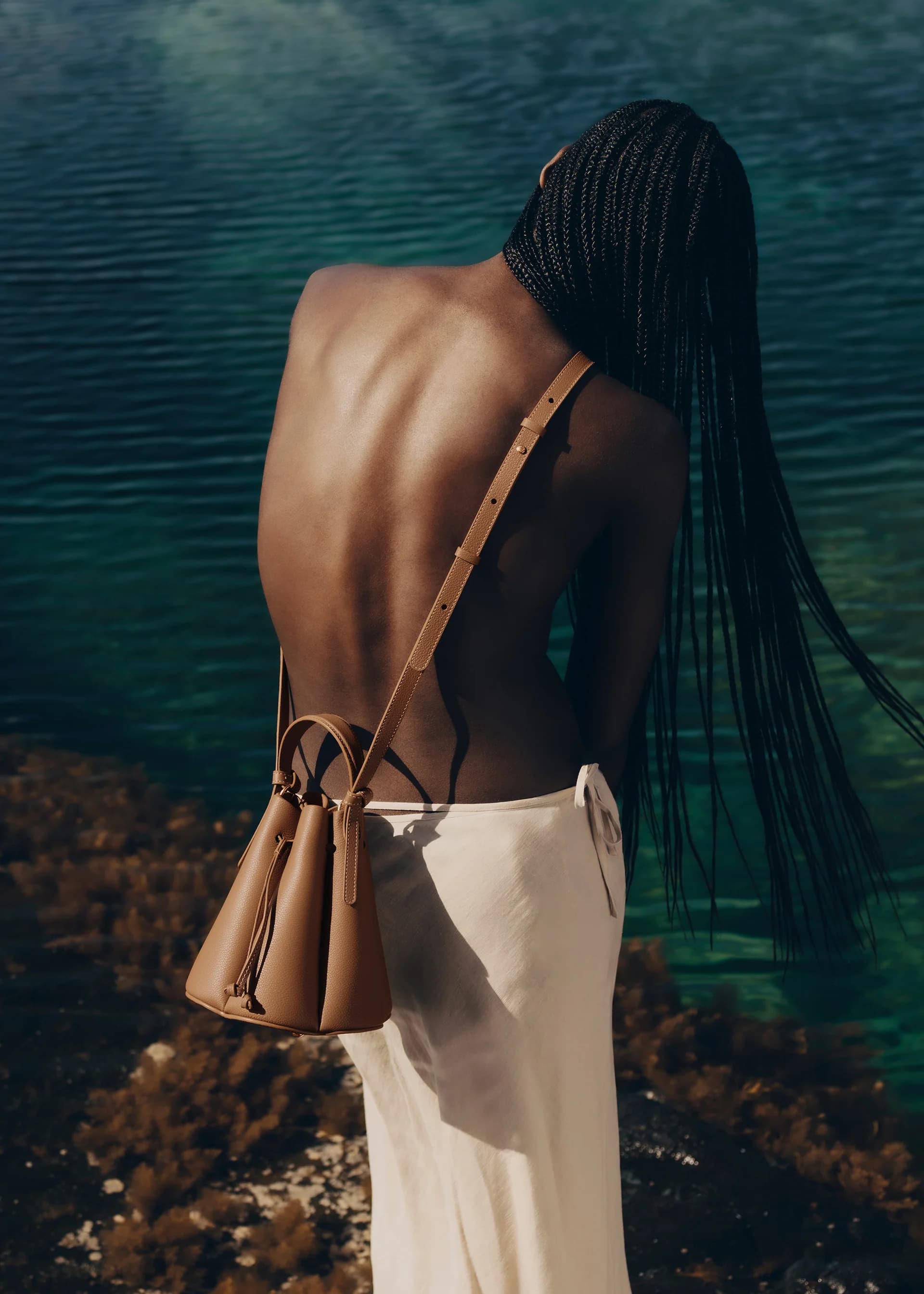 Polène Bag NUMÉRO HUIT MINI — Camel Grained