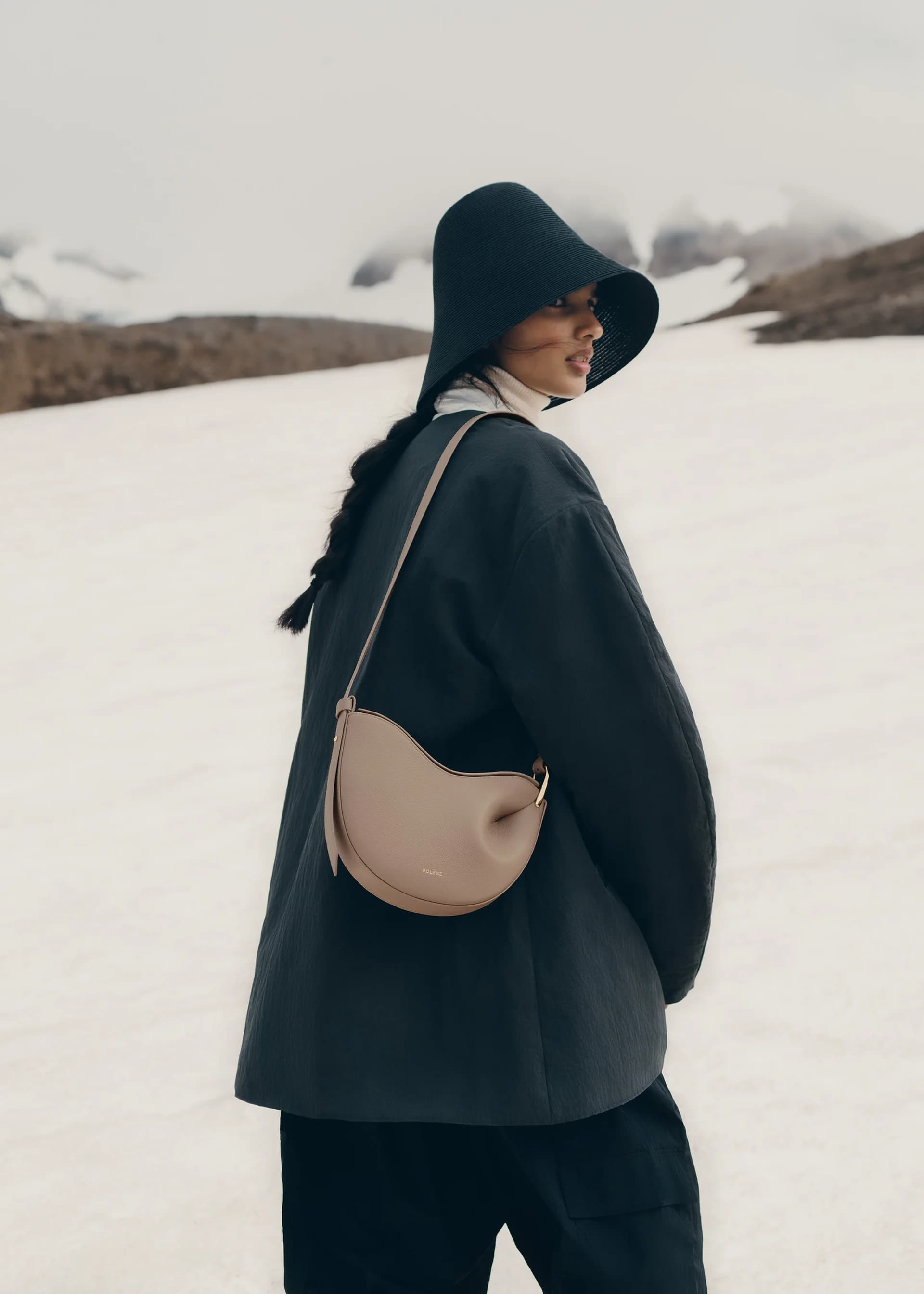 Polène Bag TONCA — Taupe Grained