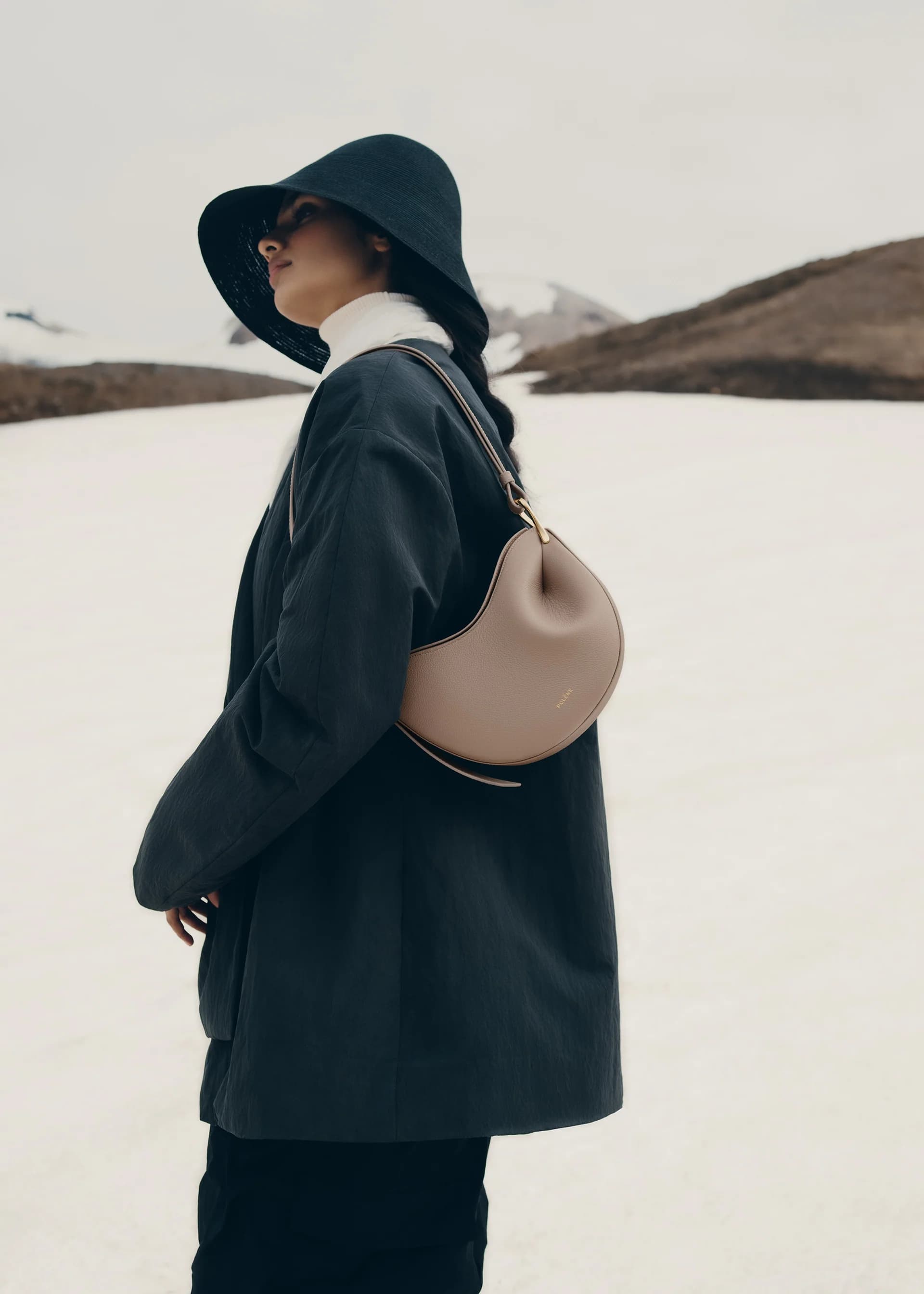 Polène Bag TONCA — Taupe Grained